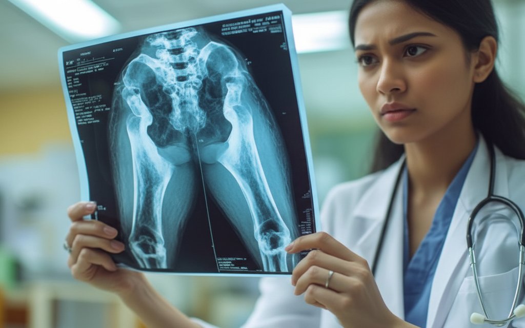 doctors check overall health, take blood tests, and scan the hip joint.